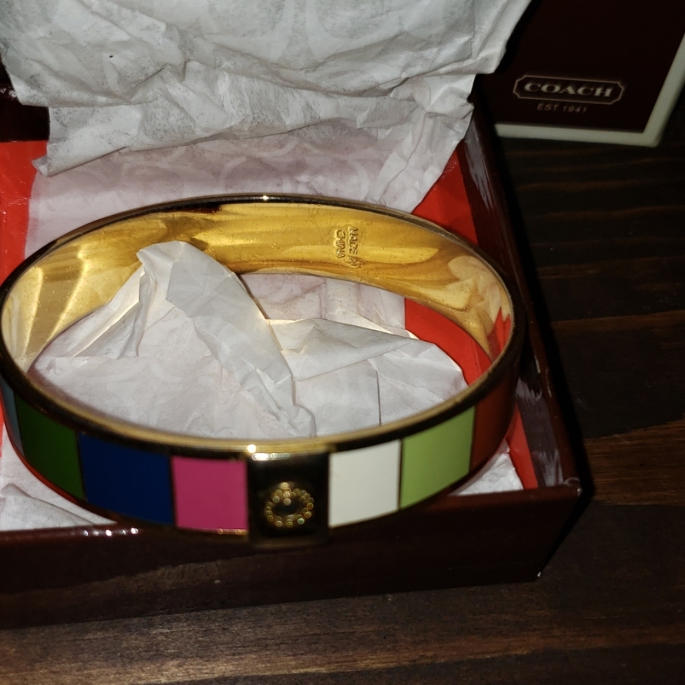 CoachHalf Inch Legacy Stripe Bangle Bracelet - Picture 7 of 8